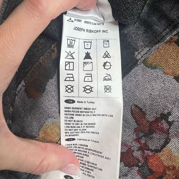 Joseph Ribkoff Pants Womens Size 8 Crop Multicolor Floral Mobwife Stretch Classi - Picture 8 of 11